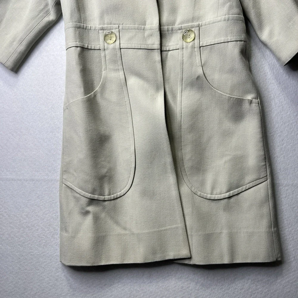 Original Penguin Silk Wool Cotton Zip Coat Jacket Cream Floral Lined Sz‎ 4 Prep